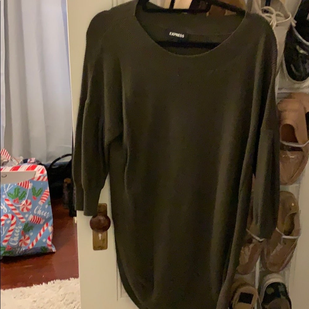 Express, green sweater